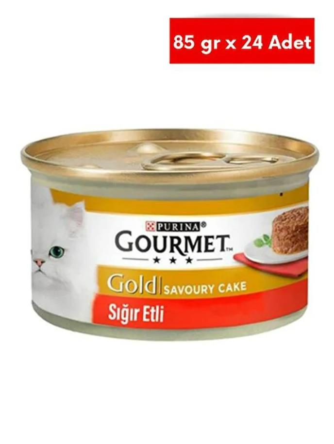 Gourmet Gold Cake Sığır Etli Yetişkin Kedi Konservesi 85 gr*24 Adet
