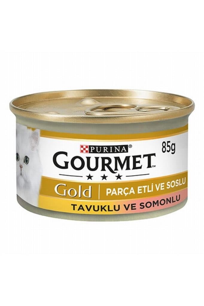 Gourmet Gold Parça Etli Soslu Somon Tavuk Kedi Yaş 85 Gr*24 ADET