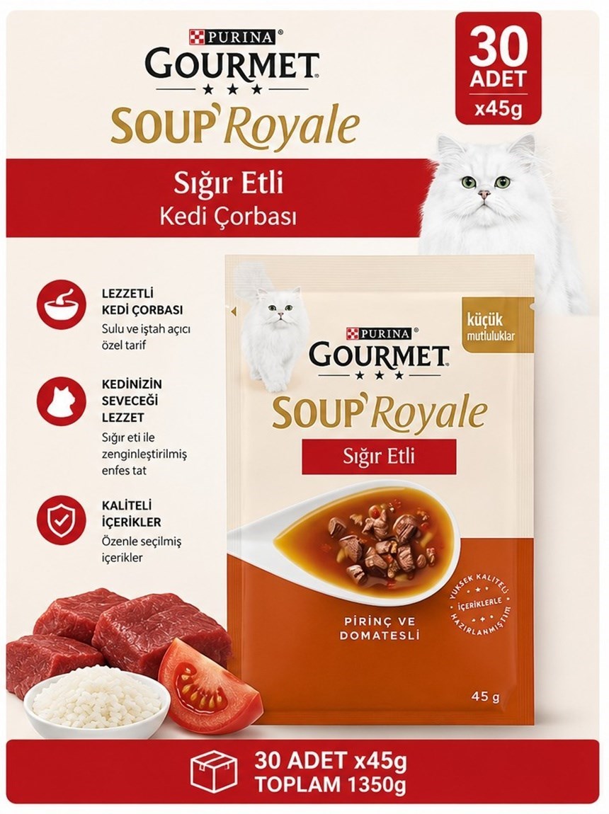 Gourmet Gold Soup Royale Sığır Etli Kedi Çorbası 30x45 gr