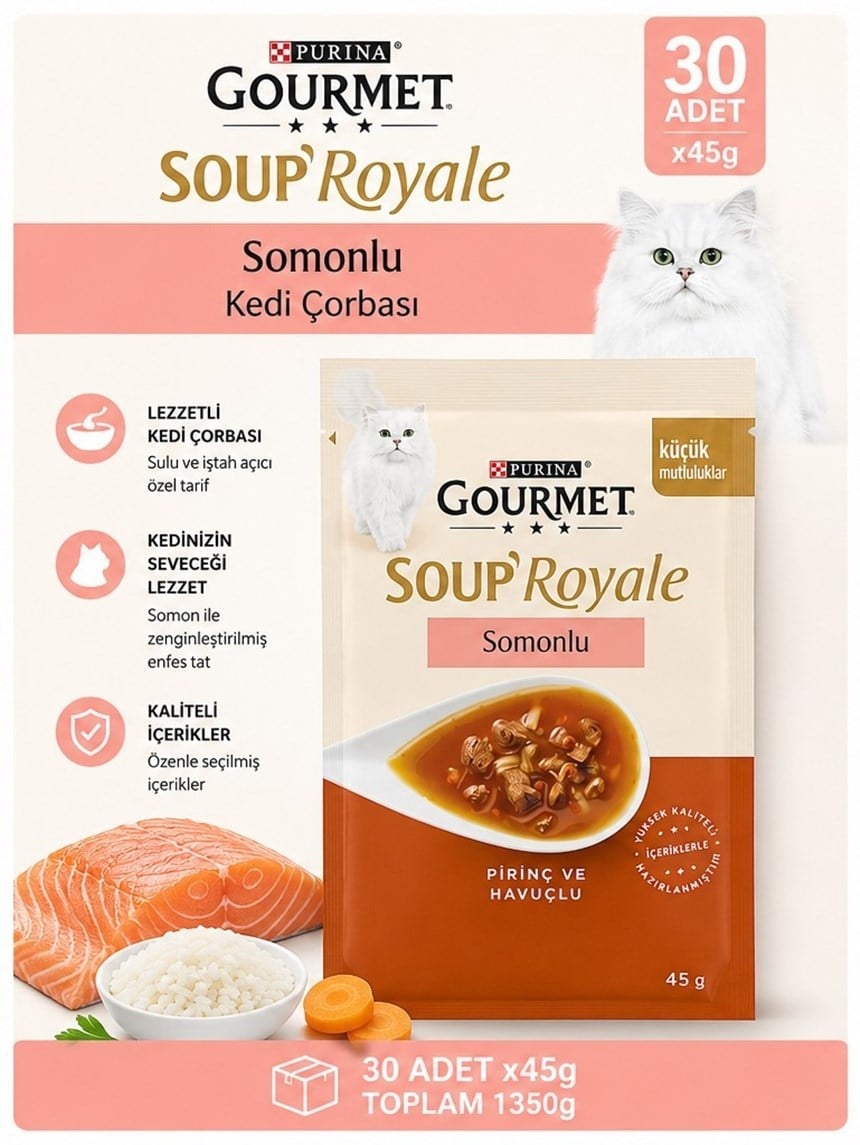 Gourmet Gold Soup Royale Somon Etli Kedi Çorbası 30x45g 