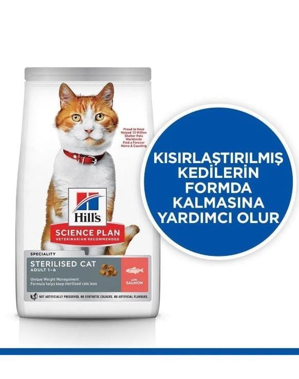 Hills S.P.Somonlu Kısırlaştırılmış Yetişkin Kedi Maması 3 Kg