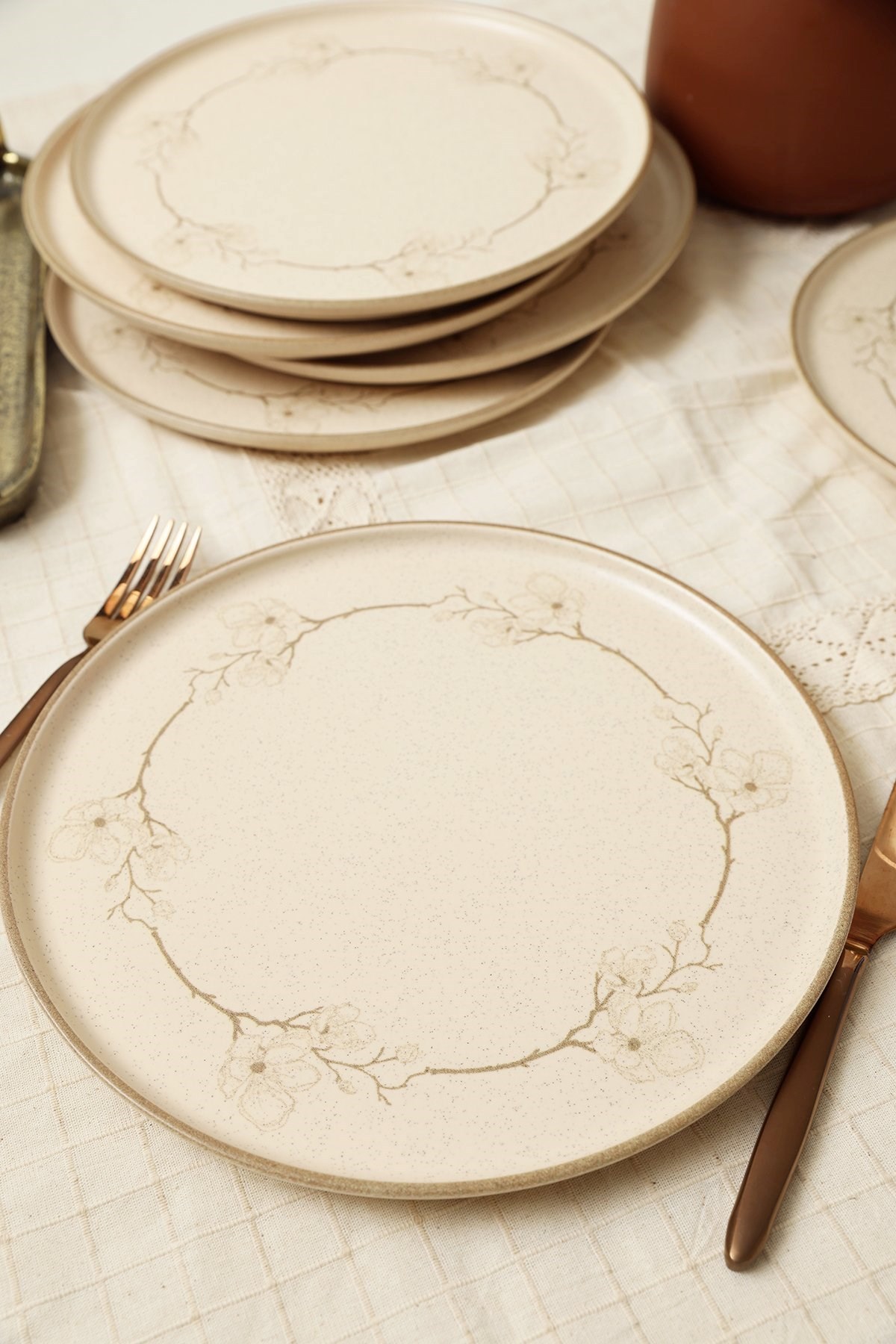 Keramika Taupe Bloom Nordıc Servis Tabağı 28 Cm 6 Adet 22528