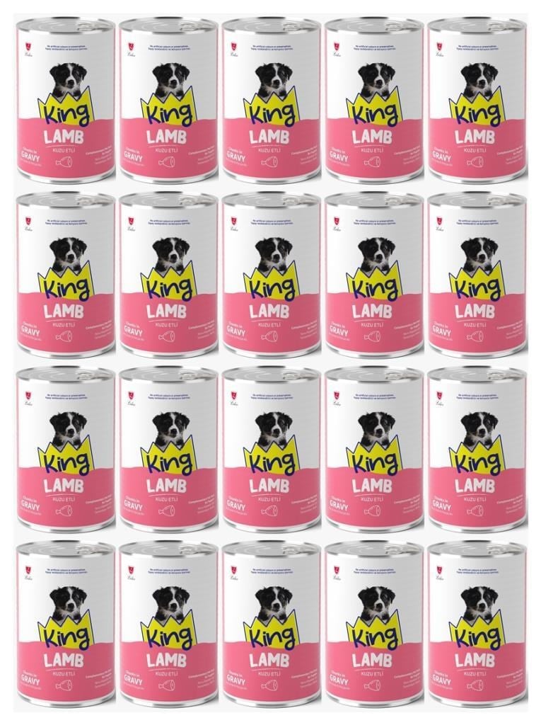 King Et Parçacıklı Kuzu Etli Yavru Köpek Konserve 400 Gr*20 ADET