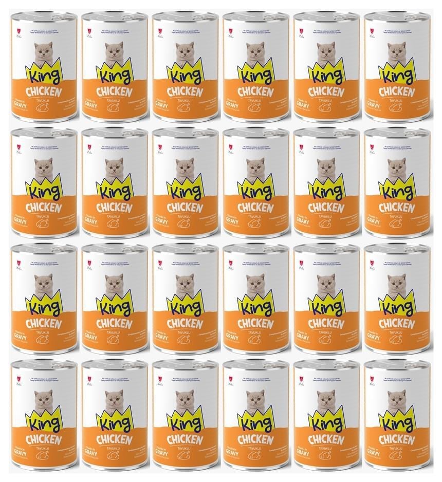 King Et Parçacıklı Tavuklu Yavru Kedi Konserve 400 Gr*24 ADET