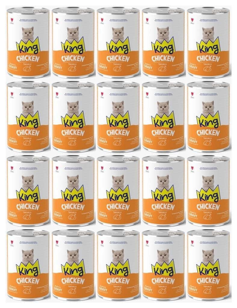 King Et Parçacıklı Tavuklu Yavru Kedi Konserve 400 Gr*20 ADET