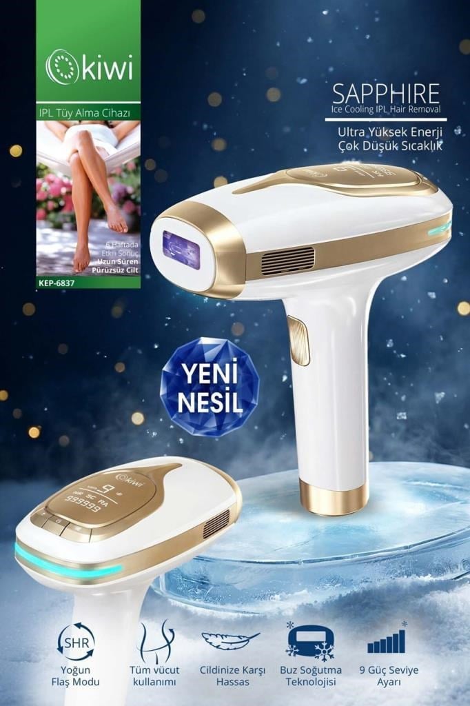 Kiwi KEP-6837 Ipl Lazer Epilasyon Aleti Safir Buz Başlık