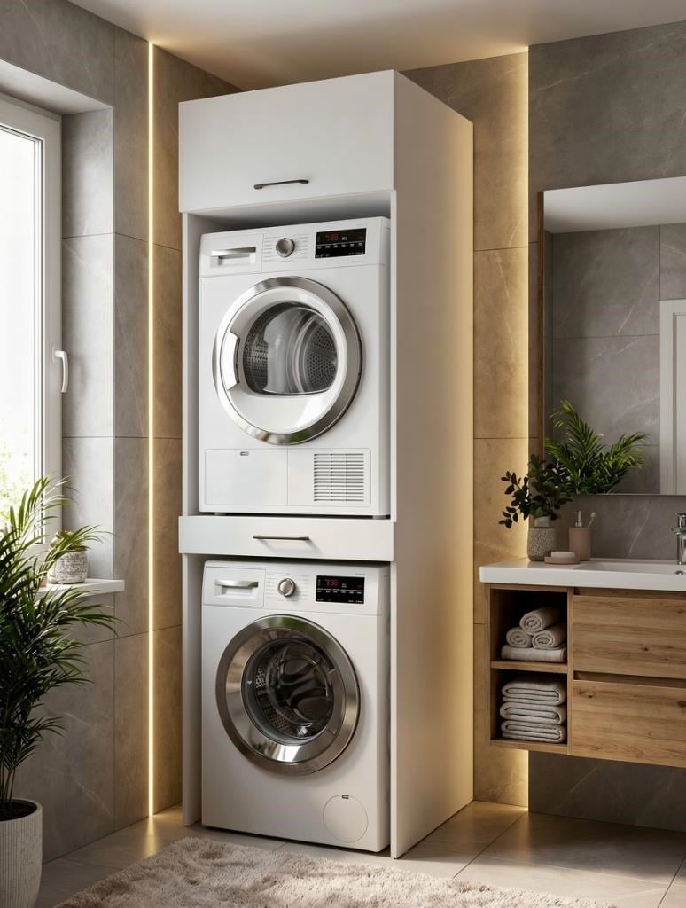 Kuzeylife Mirana Çamaşır Kurutma Makinası Dolabı