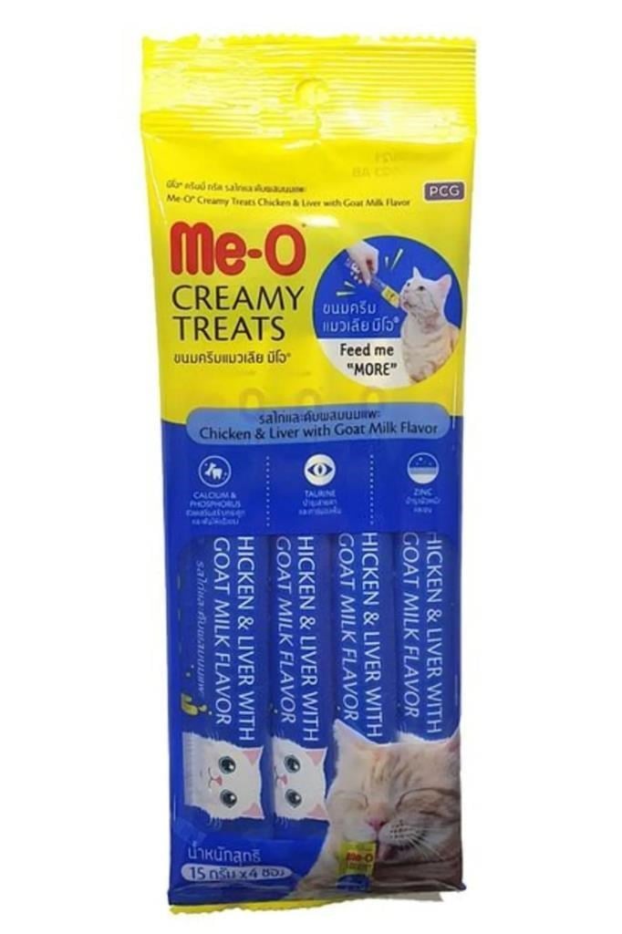 Me-O Creamy Keçi Sütlü Tavuklu Ve Ciğerli Kedi Ödülü 15 Gr x 4 Adet