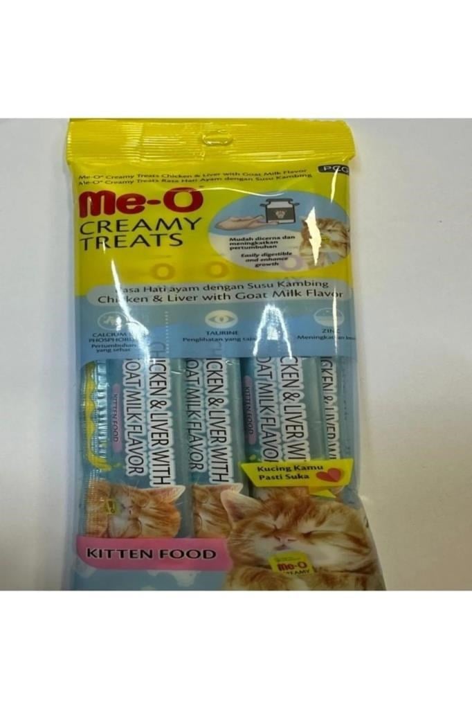 Me-O Kitten Tavuk Etli & Ciğerli & Keçi Sütlü Ödül Maması Stick 15 Gr x 4 Adet