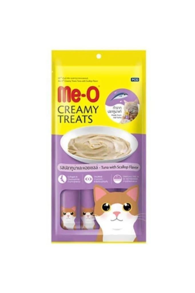 Me-O Kremalı Ton Balık Ve Deniz Taraklı Kedi Sıvı Ödül Maması15 Gr x 4 Adet