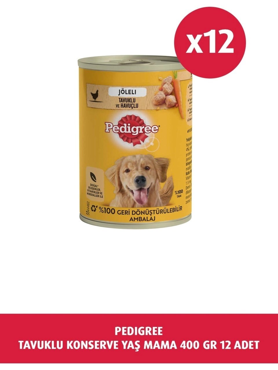 Pedigree Tavuklu Konserve Yaş Mama 400 G 12X