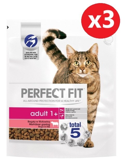 Perfect Fıt Yetişkin Sığır Etli Kuru Kedi Maması 750 Gr