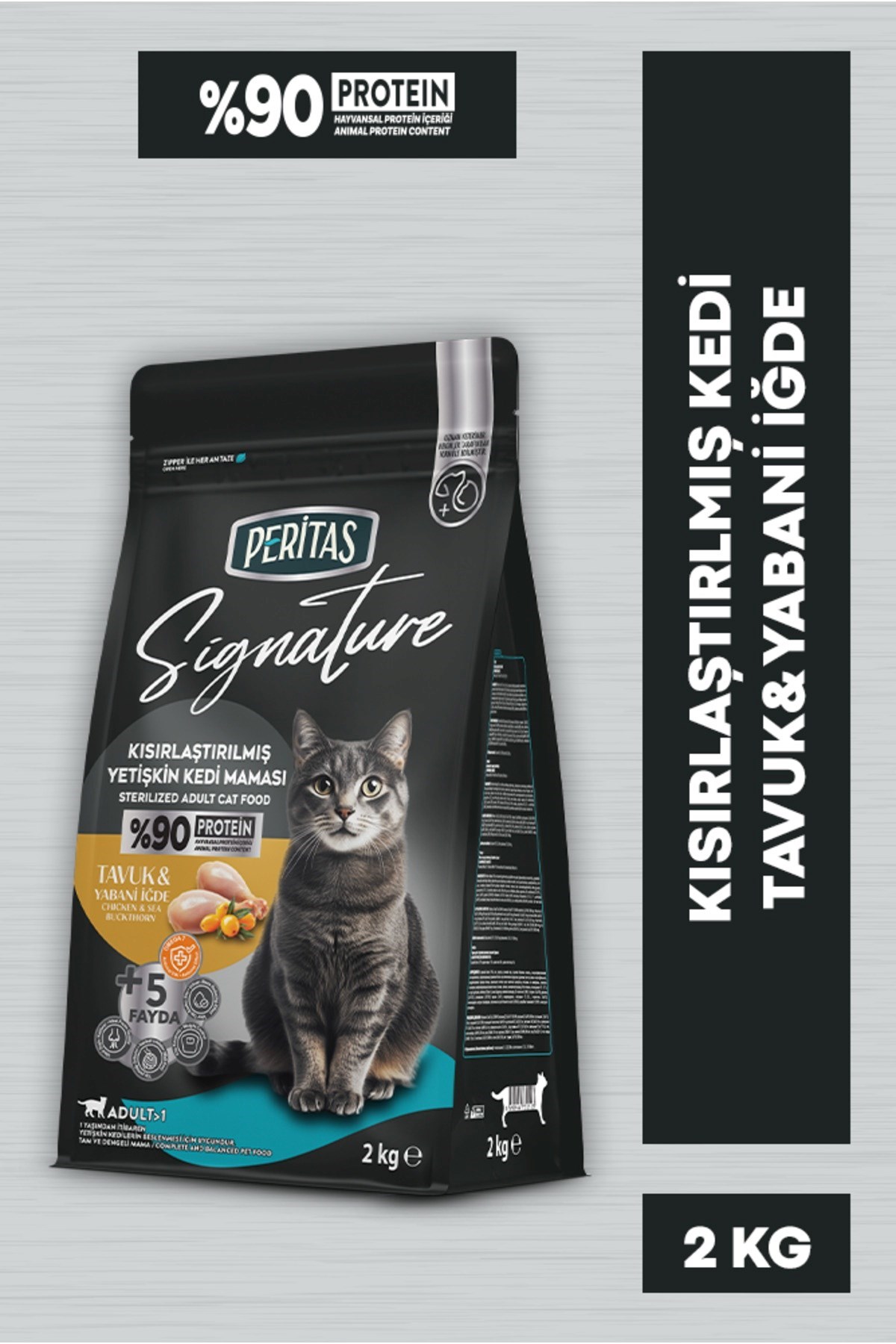 PERİTAS Signature Tavuklu Kısırlaştırılmış Yetişkin Kedi Maması 2 KG 