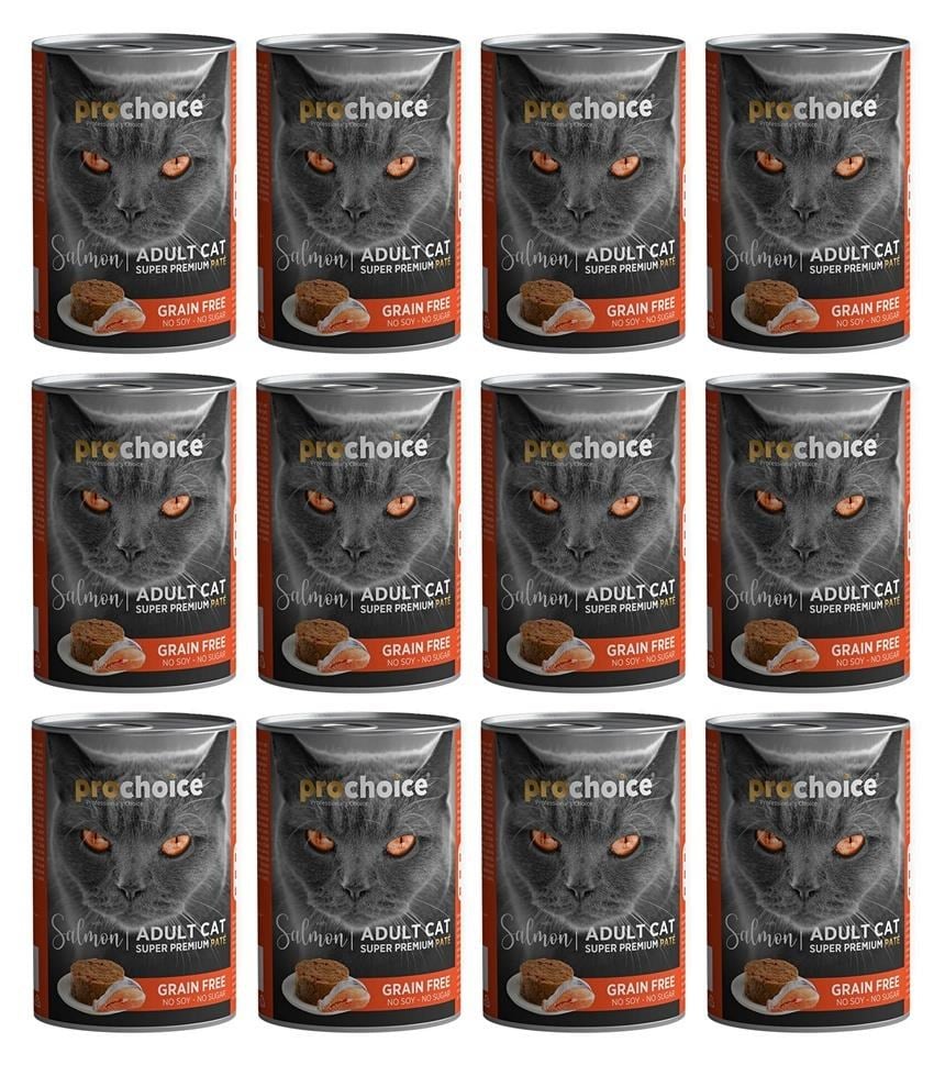 Pro Choice Adult Somonlu Kedi Konservesi Pate 400 gr 12 Ad