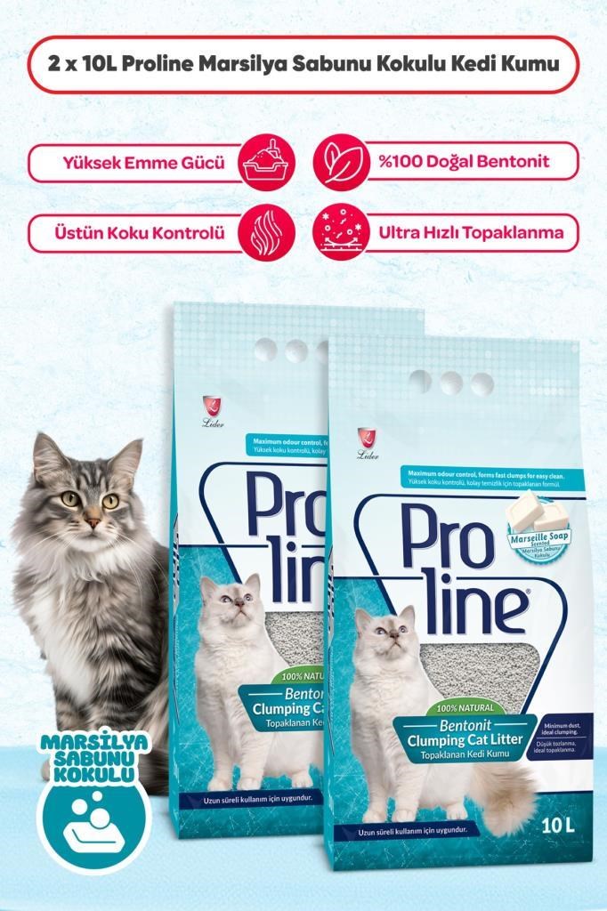 Pro Line Marsilya Sabunu Kokulu Kedi Kumu 10 Lt 2 Adet