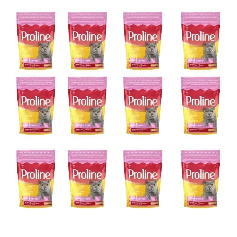 Pro Line Renkli Taneli Tavuklu Yetişkin Kedi Maması 400 Gr X 12 Adet