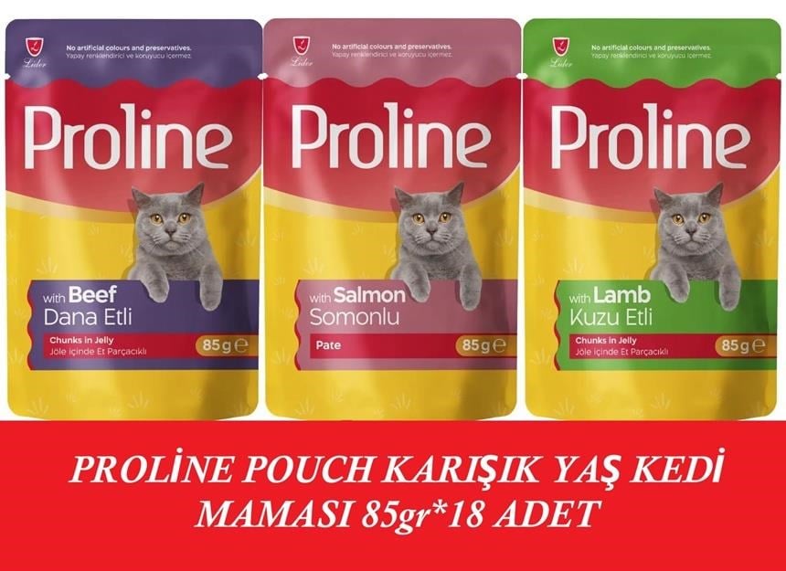 Proline Pouch Karışık Yaş Kedi Mama 18 x 85 Gr