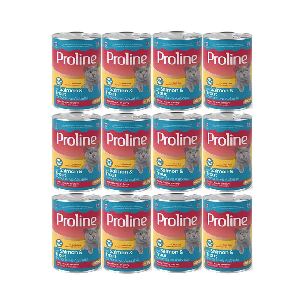 Proline Somonlu ve Alabalıklı Yetişkin Kedi Konservesi 400 Gr*12 Adet