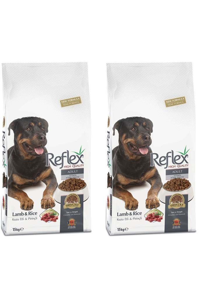 Reflex Adult Dog Kuzu Etli & Pirinçli Yetişkin Köpek Maması 15 Kg 2 Adet