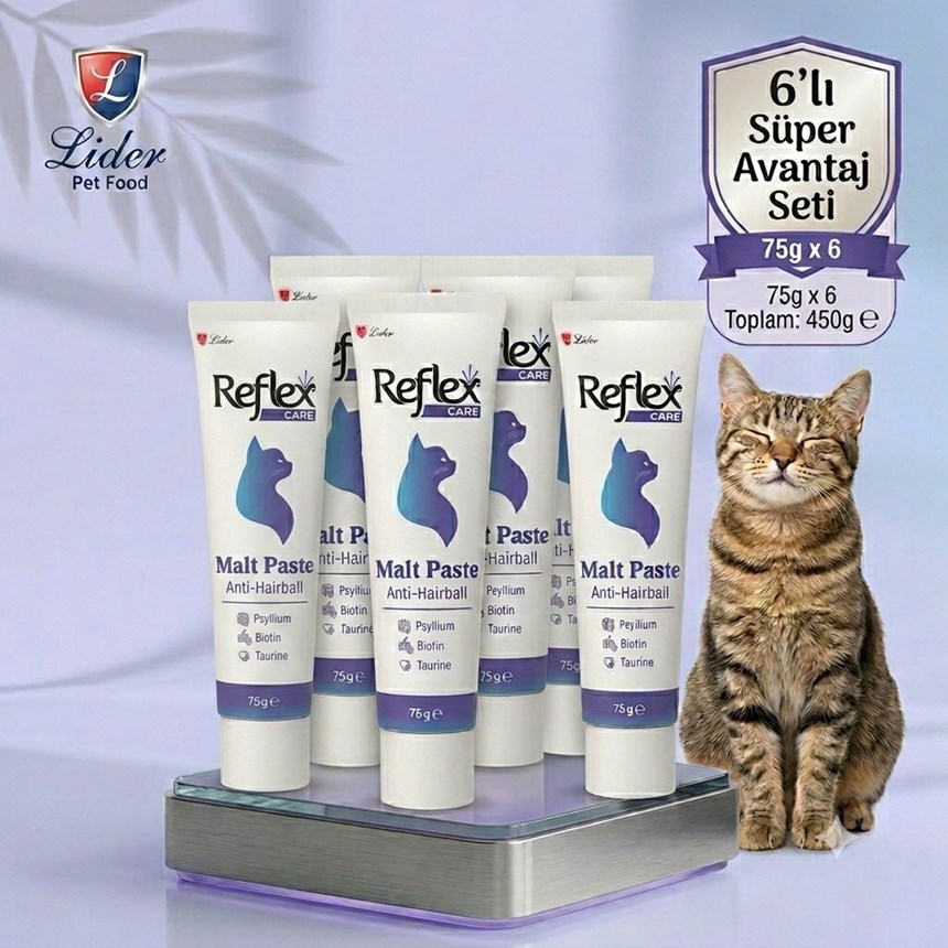 Reflex Care Tüy Yumağı Önleyici Malt Macun 75 G 6lı set
