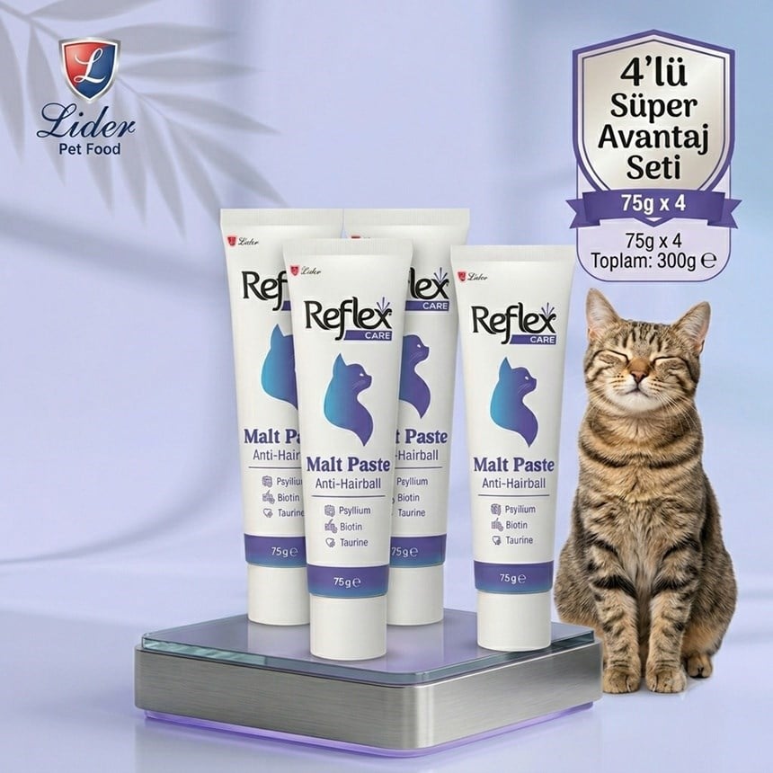 Reflex Care Tüy Yumağı Önleyici Malt Macun 75 G 4lü set