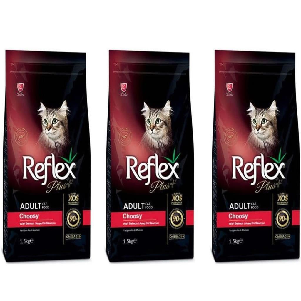 Reflex Plus Choosy Somonlu Kuru Kedi Maması 1,5 Kg 3 Adet