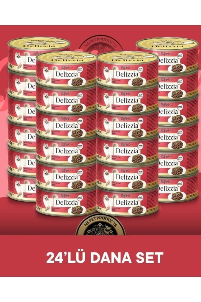 Reflex Plus Delizzia Yetişkin Dana Etli Gravy Kedi Maması 24x85 gram