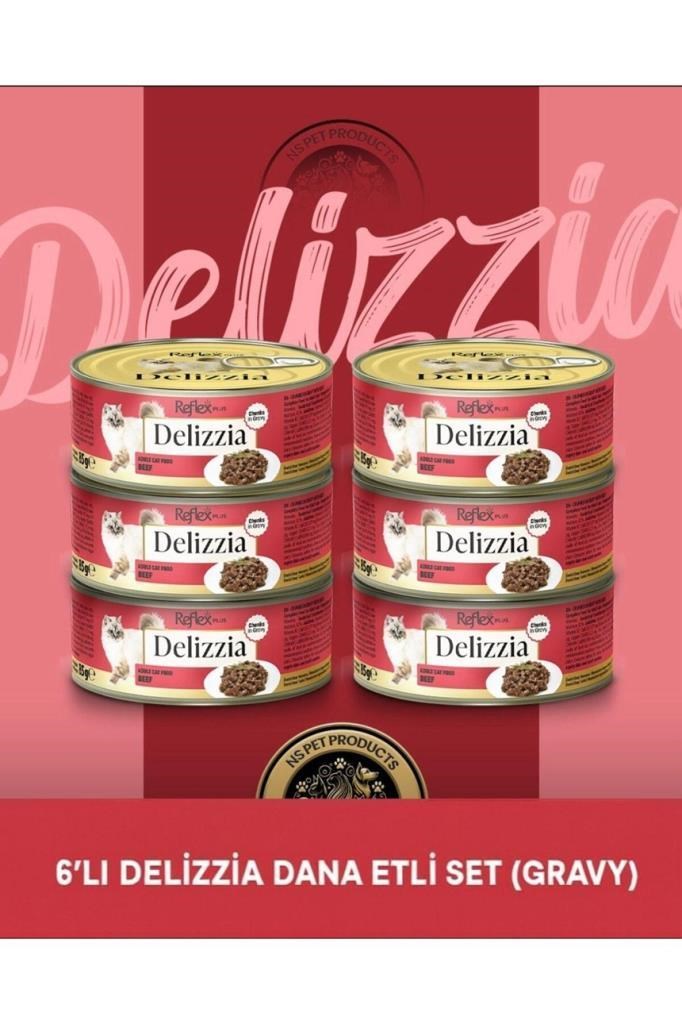 Reflex Plus Delizzia Yetişkin Dana Etli Gravy Kedi Maması 6x85 gram