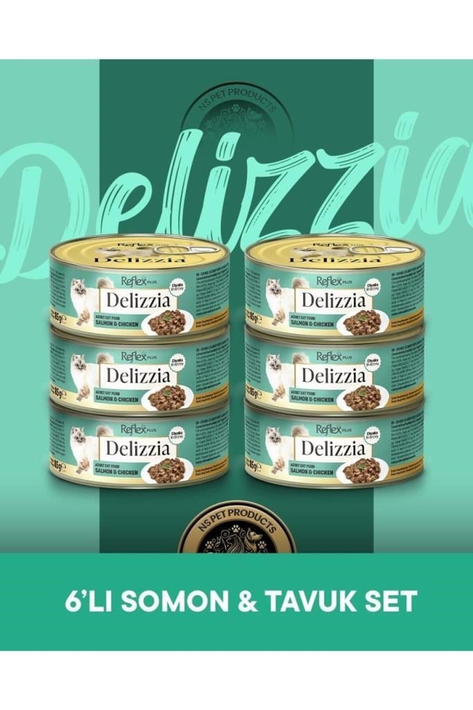 Reflex Plus Delizzia Yetişkin Somonlu-Tavuklu Gravy Kedi Maması 6x85 gram