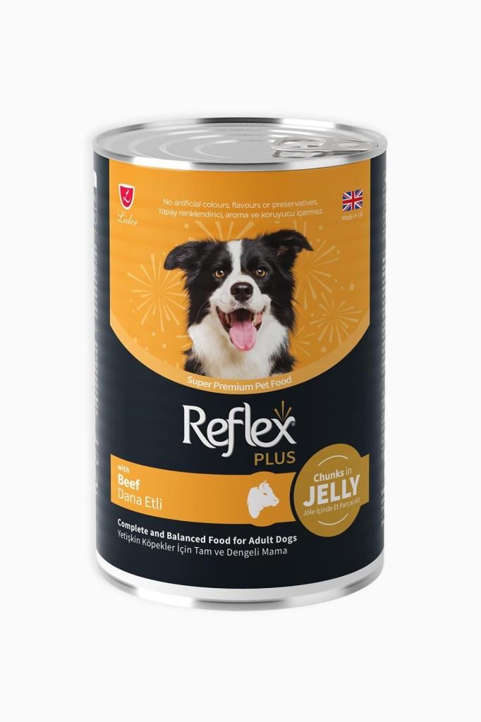 Reflex Plus Jöle İçinde Dana Etli Yetişkin Konserve Köpek Maması 400 Gr
