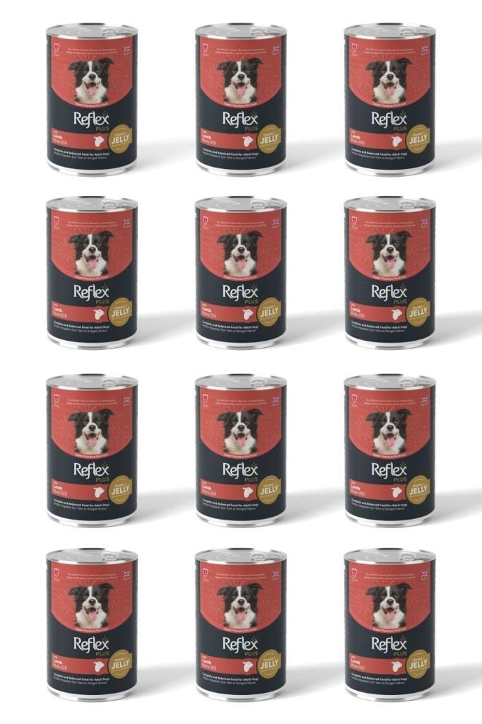 Reflex Plus Jöle İçinde Et Parçacıklı Kuzu Etli Yetişkin Köpek Maması 400 Gr*12 Adet