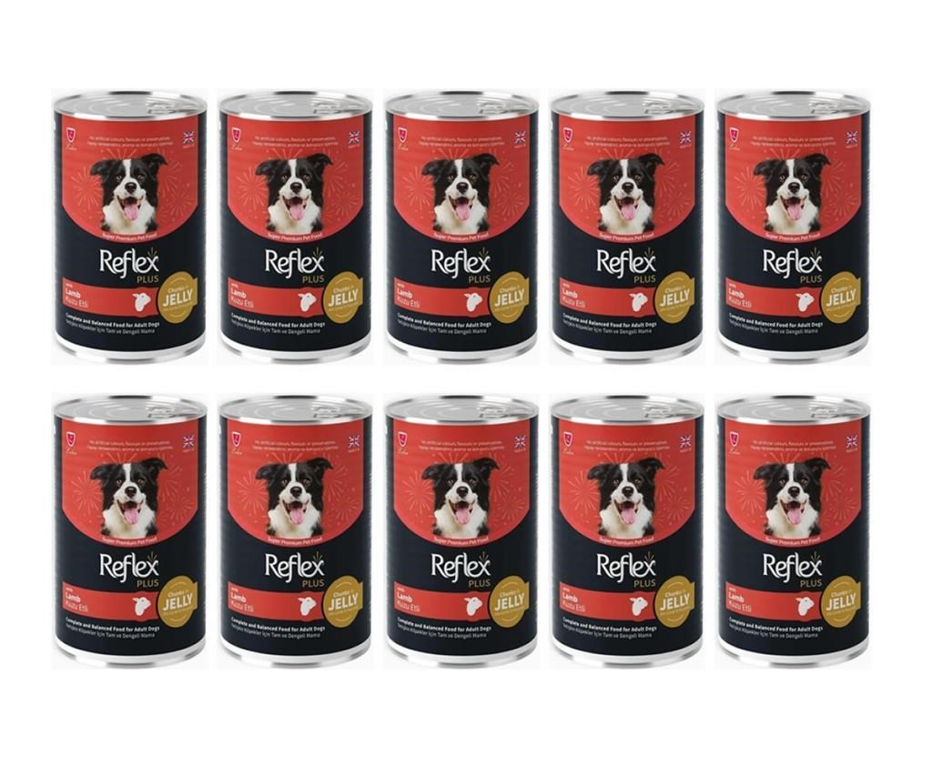 Reflex Plus Jöle İçinde Et Parçacıklı Kuzu Etli Yetişkin Köpek Maması 400 Gr*10 Adet