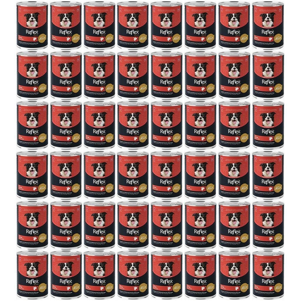 Reflex Plus Jöle İçinde Et Parçacıklı Kuzu Etli Yetişkin Köpek Maması 400 Gr*48 Adet