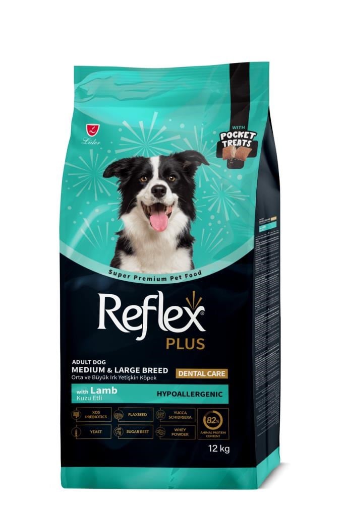 Reflex Plus Pocket Treats Orta Ve Büyük Irk Kuzu Etli Yetişkin Köpek Maması 12 Kg 