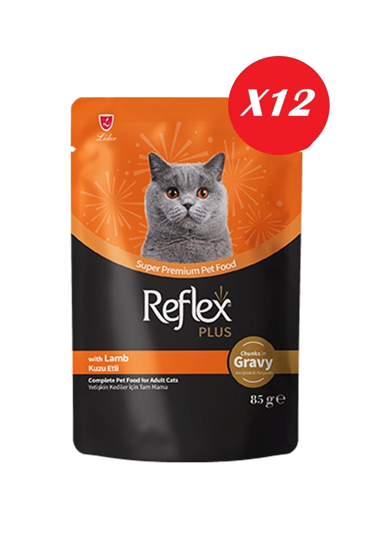 Reflex Plus Sos İçinde Parça Kuzu Etli Yetişkin Kedi Konservesi 85 gr*12 Adet
