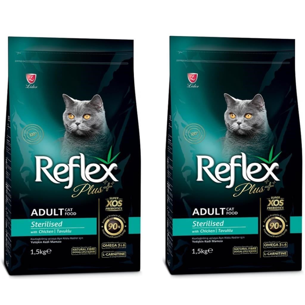 Reflex Plus Tavuklu Sterilised Yetişkin Kedi Maması 1,5 Kg 2'Li Set