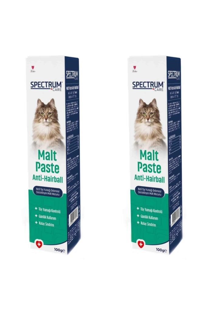 Spectrum Care Anti-Hairball Kedi Tüy Yumağı Önlemeyi Destekleyen Malt Macunu 100gr - 2 Adet