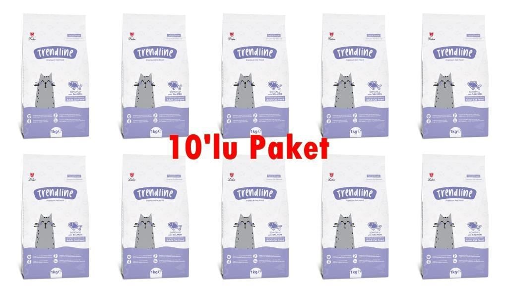 Trendline Somunlu Yetişkin Kedi Maması 1 Kg 10 Adet