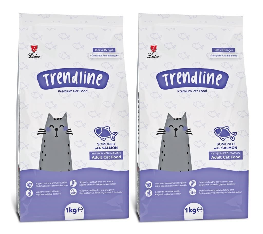 Trendline Somunlu Yetişkin Kedi Maması 1 Kg 2'Li Set
