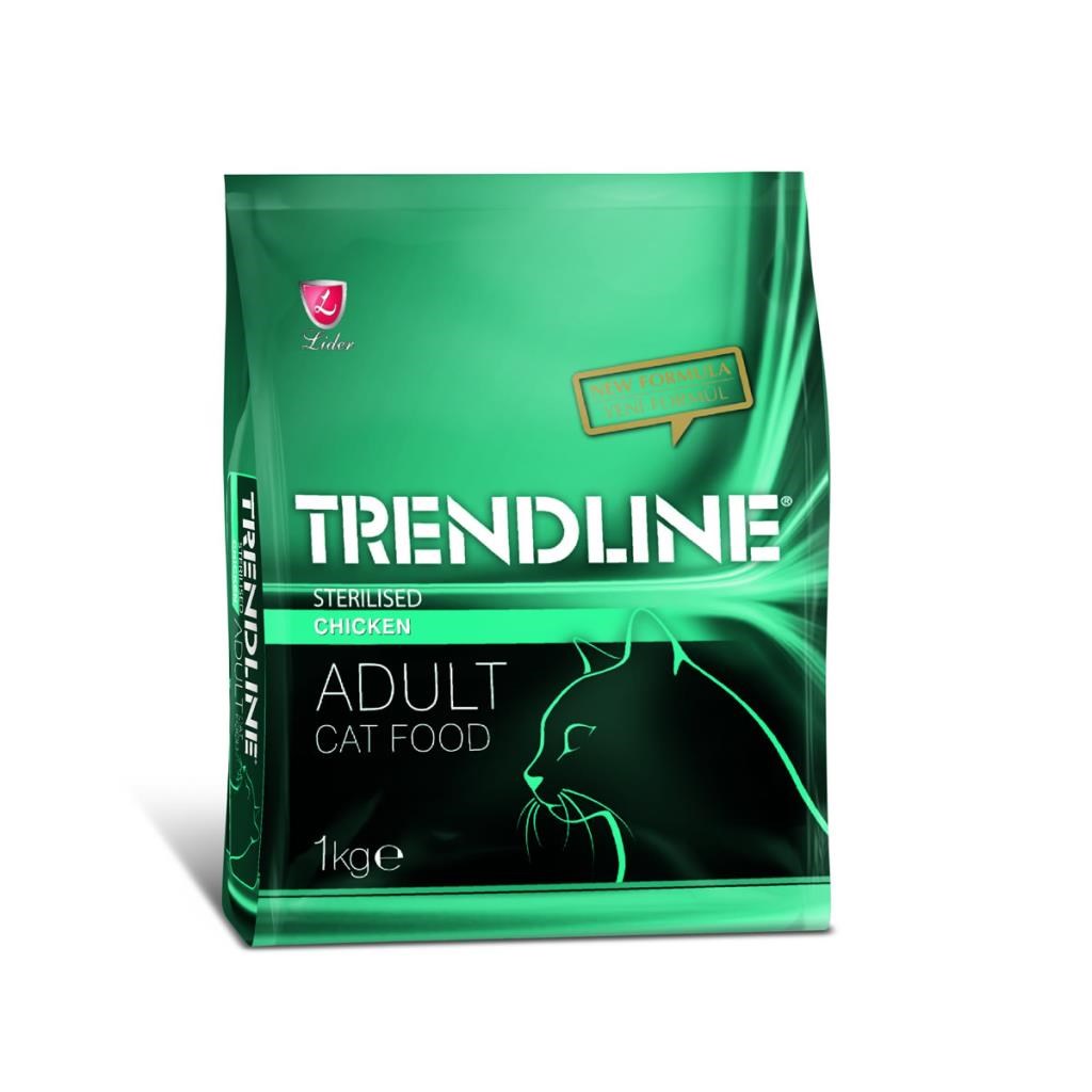 Trendline Sterilised Kısırlaştırılmış Tavuklu Kedi Maması 1 kg X 10 Paket