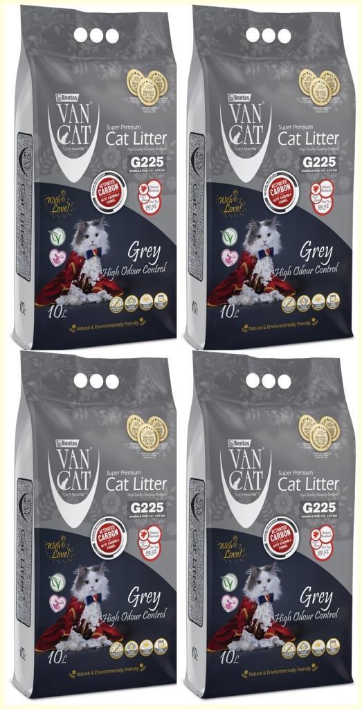 Vancat Aktif Karbon Kokusuz Kedi Kumu 10 Lt 4 Adet