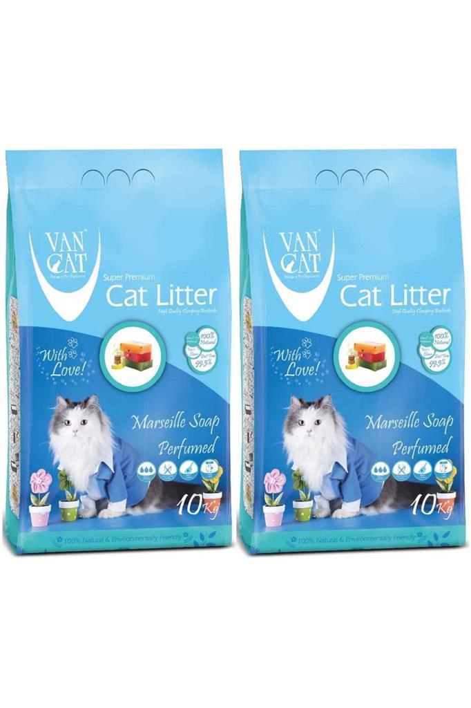 Vancat Marsilya Sabunlu İnce Taneli Kedi Kumu 10 Kg 2 Adet