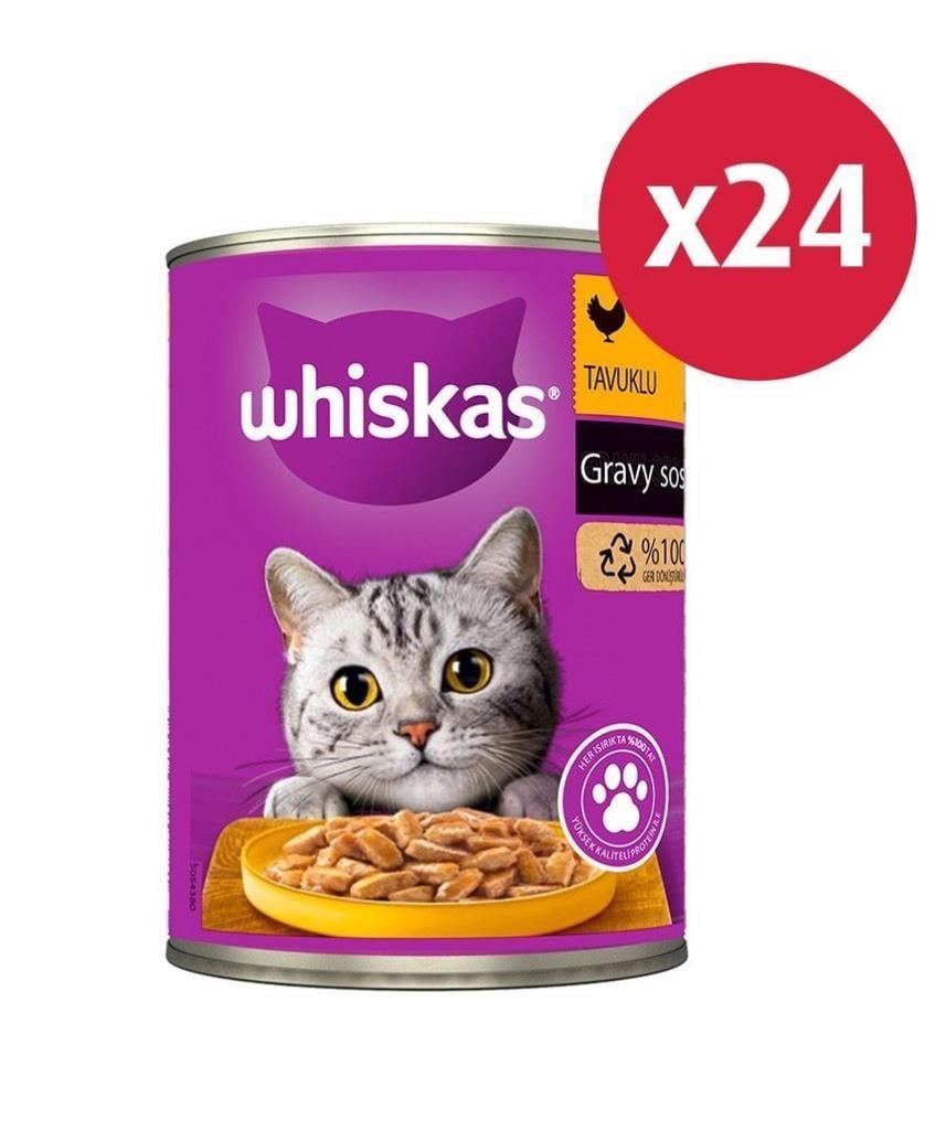 Whiskas Tavuklu Konserve Kedi Maması 400 gr 24x