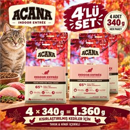Acana Indoor Entree Sterilised Kedi Maması 340gr 4lü SET