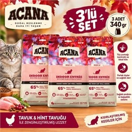 Acana Indoor Entree Sterilised Kedi Maması 340gr 3lü SET