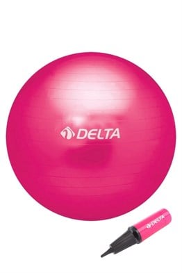 Delta 65 cm Deluxe 160 cm-169 cm Boy Aralığında Olanlar İçin Uygun Fuşya Pilates Topu ve Pompa Seti