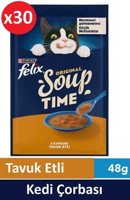 Felix Soup Chicken Tavuklu Kedi Çorbası 48 Gr*30 Adet
