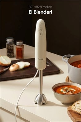 Fressi Çubuk El Blender Paslanmaz Çelik Bıçaklı Turbo 1000W Krem FR-HB271 Melina