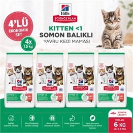 Hills Kitten Somon Balıklı Yavru Kedi Maması 1.5 KG*4 Adet