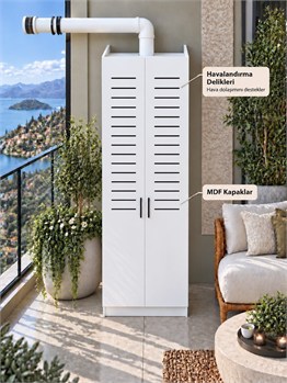 Kuzeylife Flower Çift MDF Kapaklı Kombi Dolabı